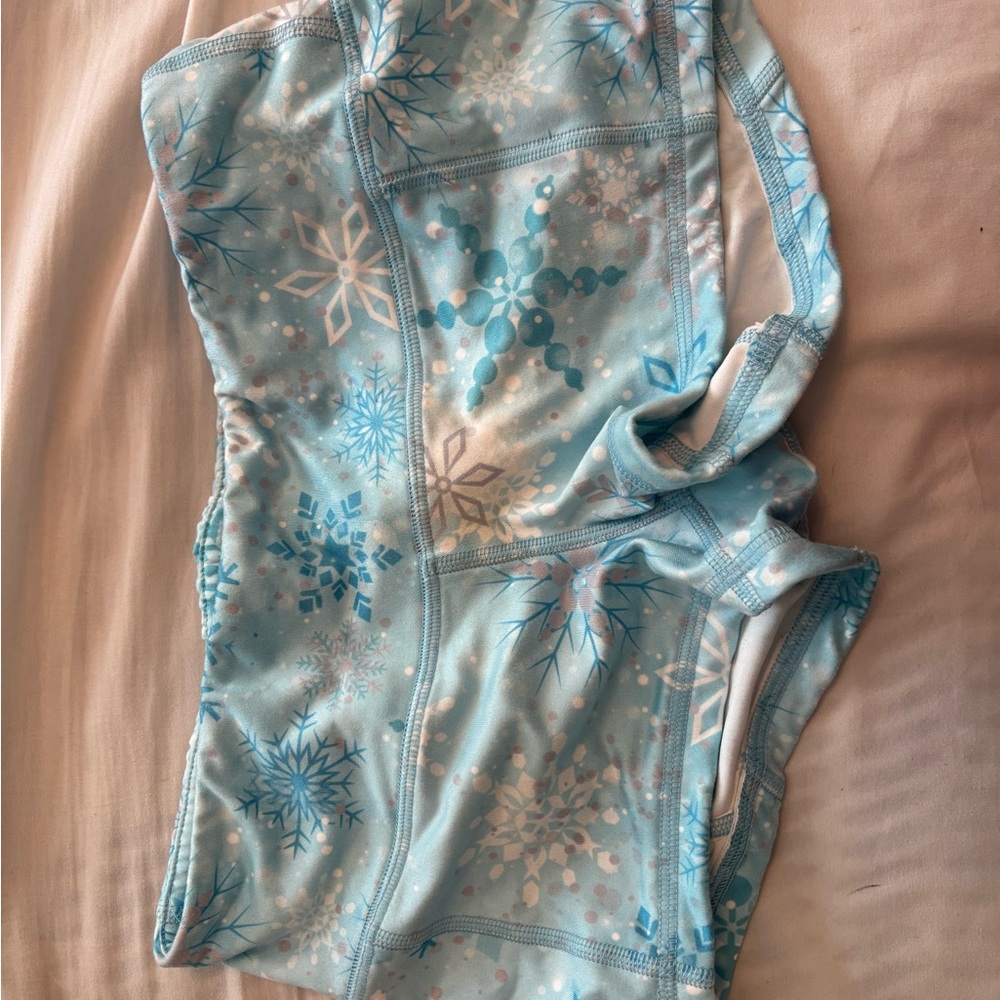 Fleo Light Blue Snowflake Athletic Shorts